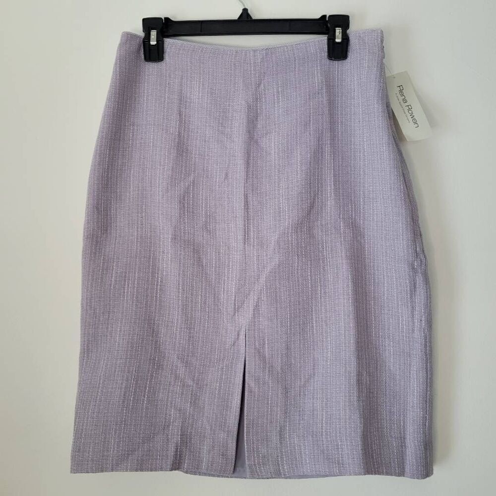 Rena Rowan Textured Lavender Pencil Skirt NWT Women’s 10 Lined Midi Slit Career